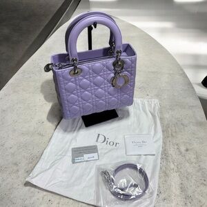 Christian DIOR Lavender Cannage Lady Dior Bag